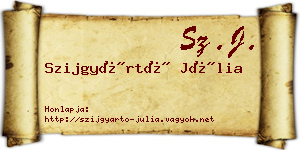 Szijgyártó Júlia névjegykártya